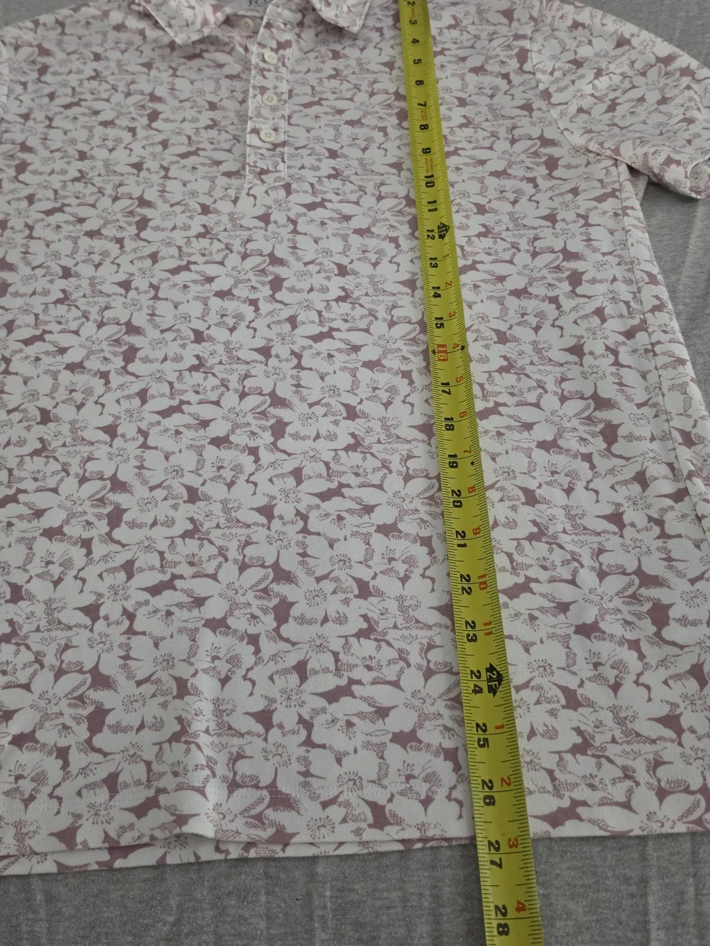 J. Crew Men's Pale Pink Floral Polo Shirt Medium